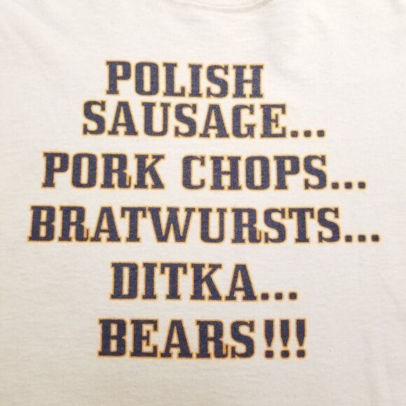 Bears Baseball Polish sausage pork chops bratworst ditka bears cream tee shirt - Picture 1 of 4